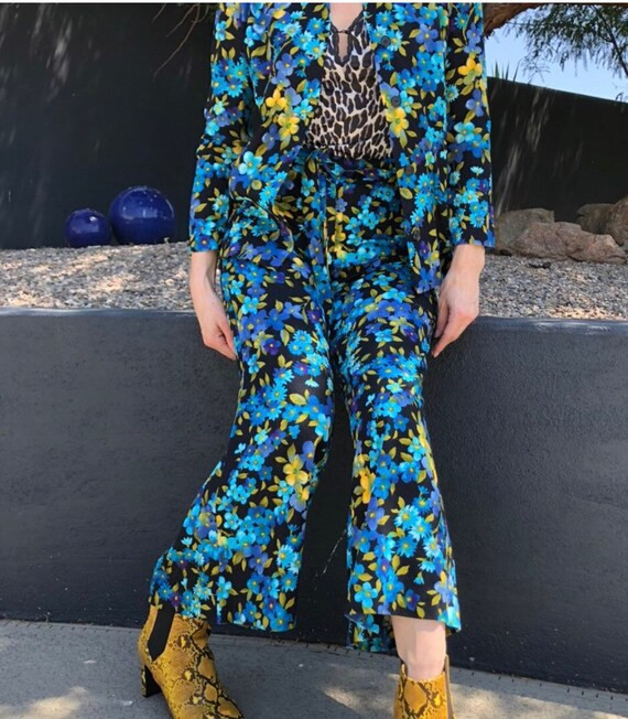 Vintage 2 piece pant suit Floral print | Etsy (US)
