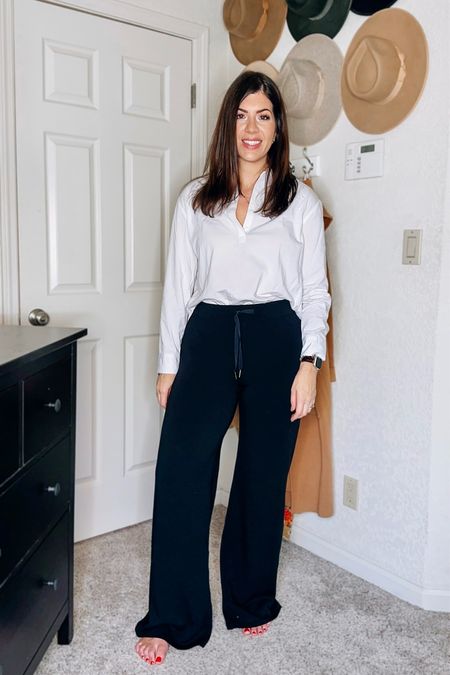 Code: MEGHANXSPANX The Collared Long Sleeve Bodysuit - traditional bodysuit in the front and open in the back - genius. The front lays flat so tucking in looks effortless. I do a medium in this and a medium tall in the pant. Use code MEGHANXSPANX for 10% off + free shipping! @spanx #spanxpartner

#LTKmidsize #LTKworkwear #LTKfindsunder50