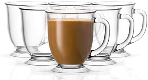 Kook Glass Coffee Mugs, with Handles, Clear Tea Cups, for Drinking Hot Beverages, Latte, Cappucci... | Amazon (US)