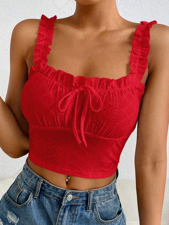 SHEIN EZwear Square Neck Knitted Tight Tank Top With Wide Shoulder Straps | SHEIN