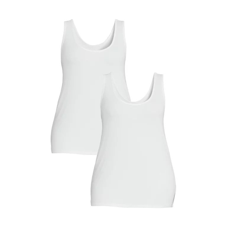 Terra & Sky Women's Plus Size Everyday Essential Layering Tank Top, 2-Pack | Walmart (US)