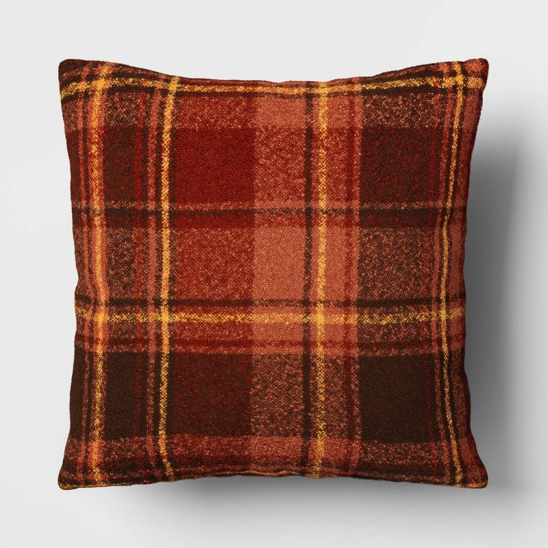 Oversized Raised Striped Boucle Plaid Square Throw Pillow - Threshold™ | Target