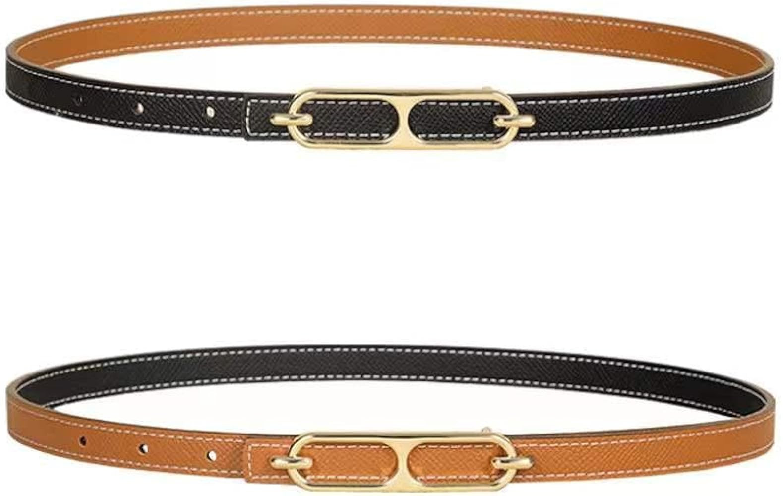 SUPLEAP Women Fashion Belt For Dress Jean Skinny Leather Belts Gold Alloy Buckle(Black) at Amazon... | Amazon (US)