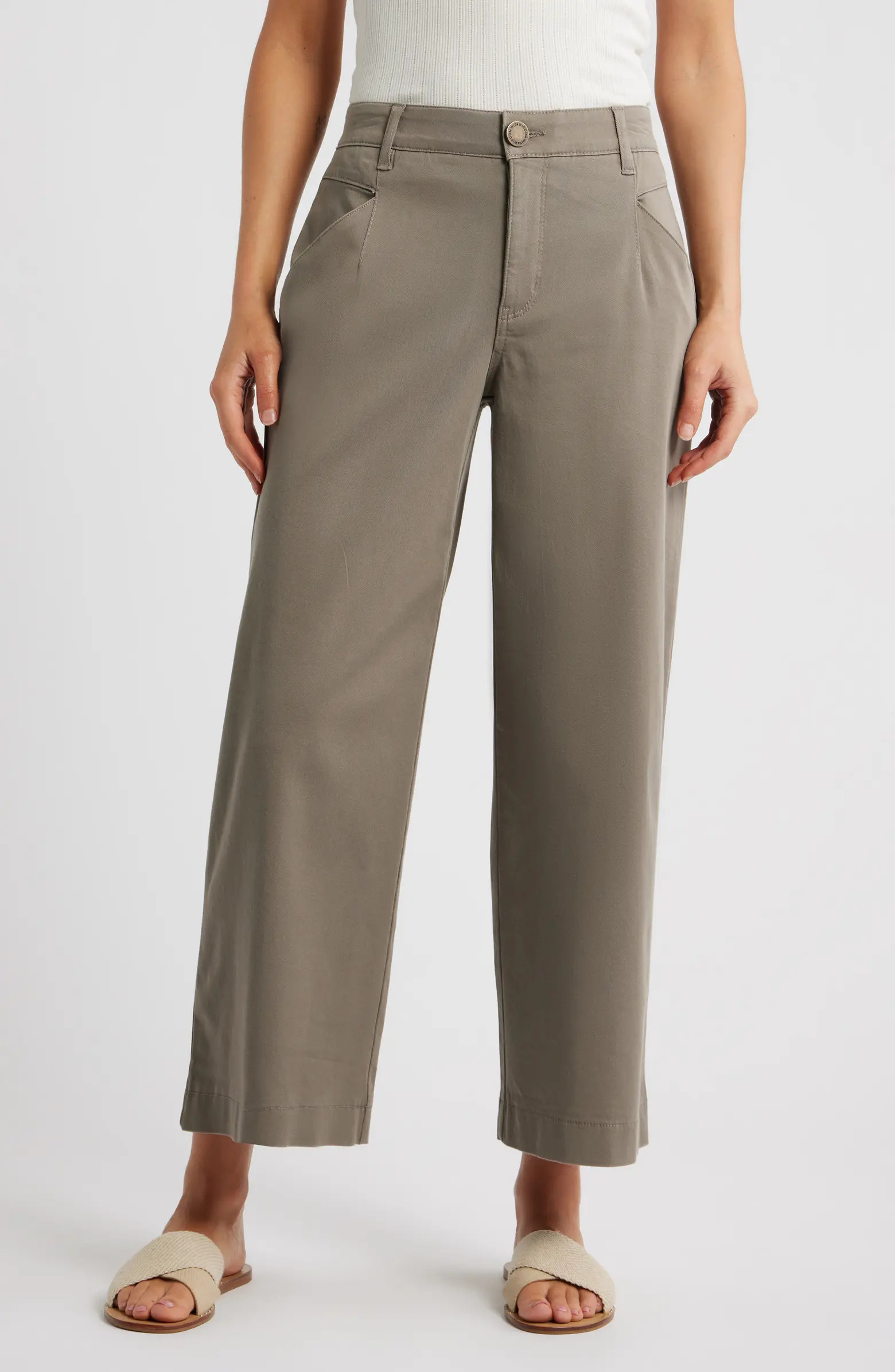 Wyatt Skyrise Crop Wide Leg Twill Pants | Nordstrom
