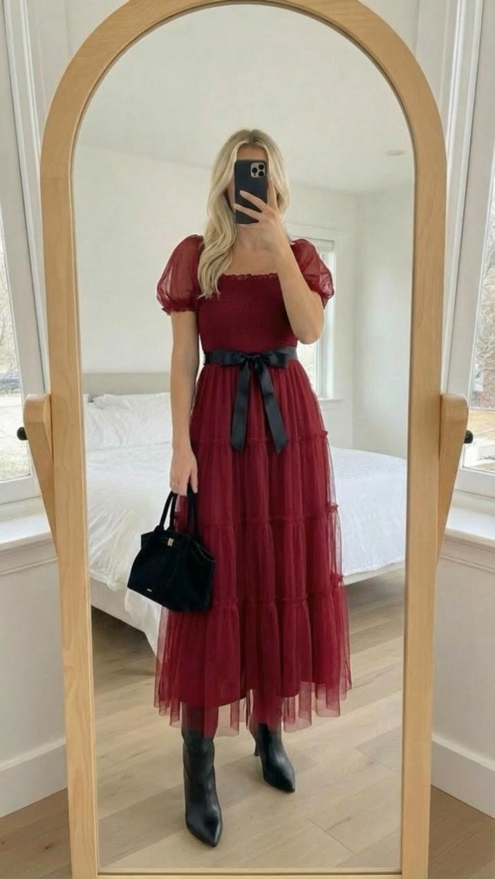 How cute is this red holiday dress- comes in many colors and I love a good tulle dress especially for a winter wedding, holiday party and fun events all throughout the holiday season 

#LTKgrwm #LTKHoliday #LTKOver40