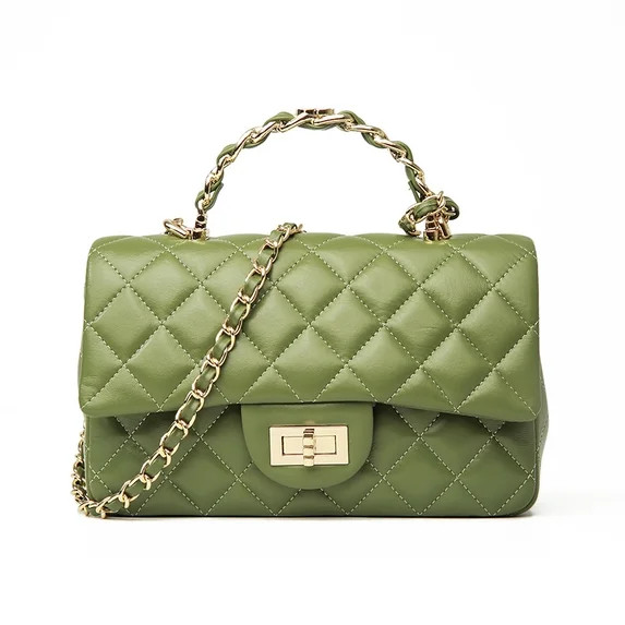 Genuine Leather Quilted Chain Women's Handbag 2025 New Versatile Shoulder Crossbody Small Square ... | Walmart (US)