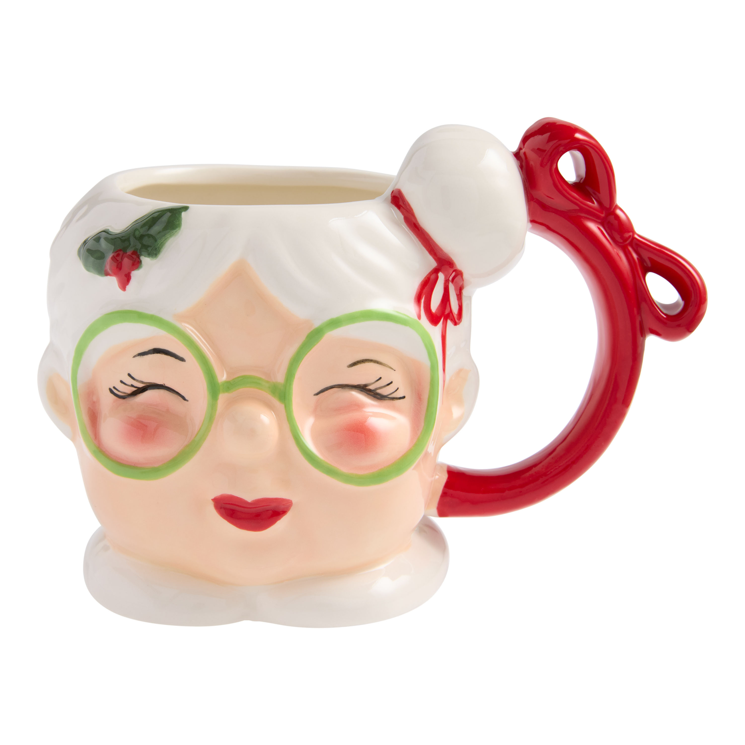 Mrs. Claus Hand Painted Figural Ceramic Mug | World Market