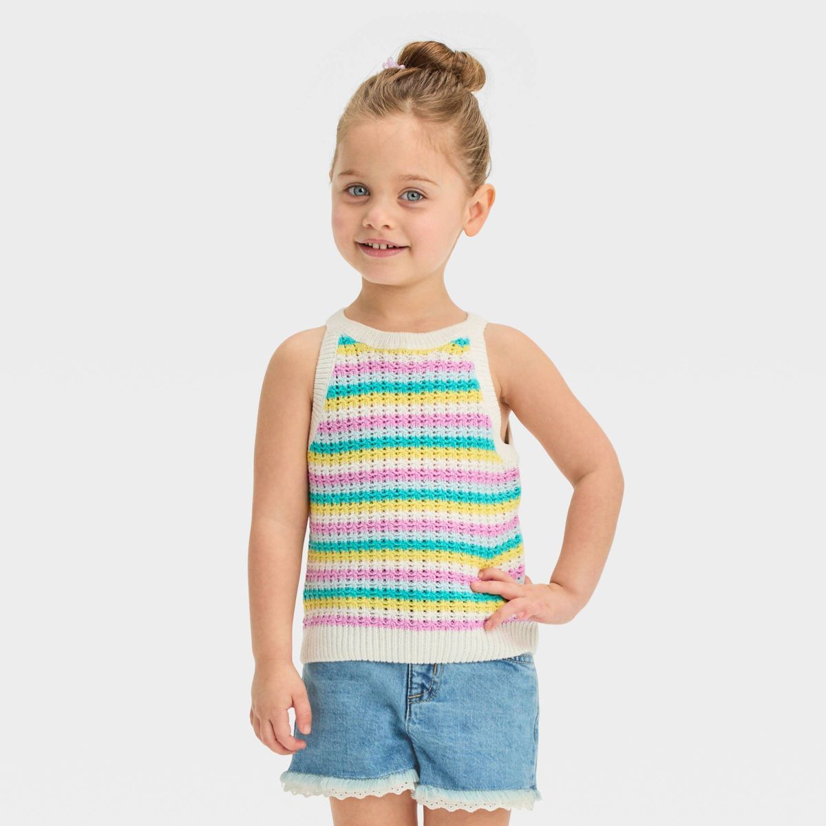 Toddler Girls' Striped Sweater Vest - Cat & Jack™ 12M | Target