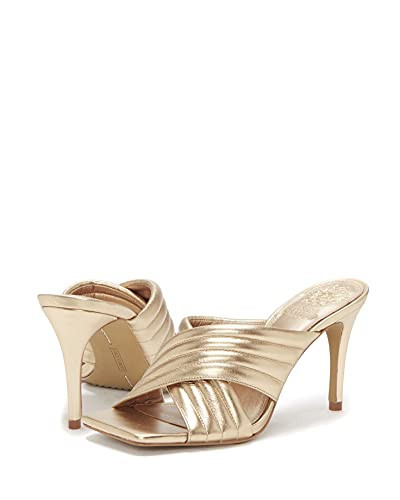 Vince Camuto Women's Footwear Women's Sarendie Quilted Strap Sandal Slide, Egyptian Gold, 6.5 | Amazon (US)