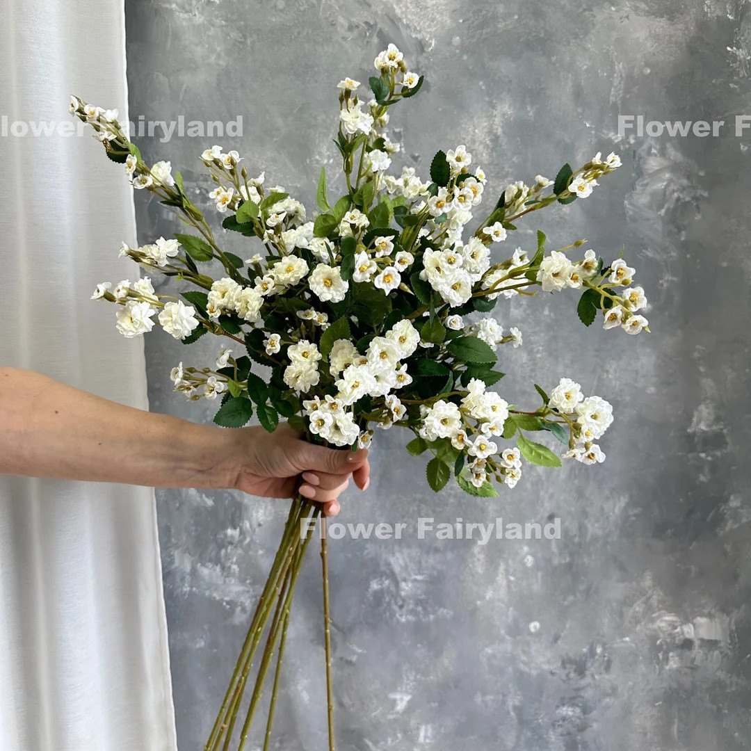 Faux Miniature Rose Bouquet Miniature Rose Long Stem Artificial Flower DIY Floral Wedding/home De... | Etsy (US)