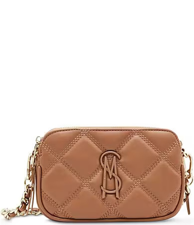 Steve Madden Solid Tonal Quilted Chain Crossbody Bag - Cognac | Dillard's