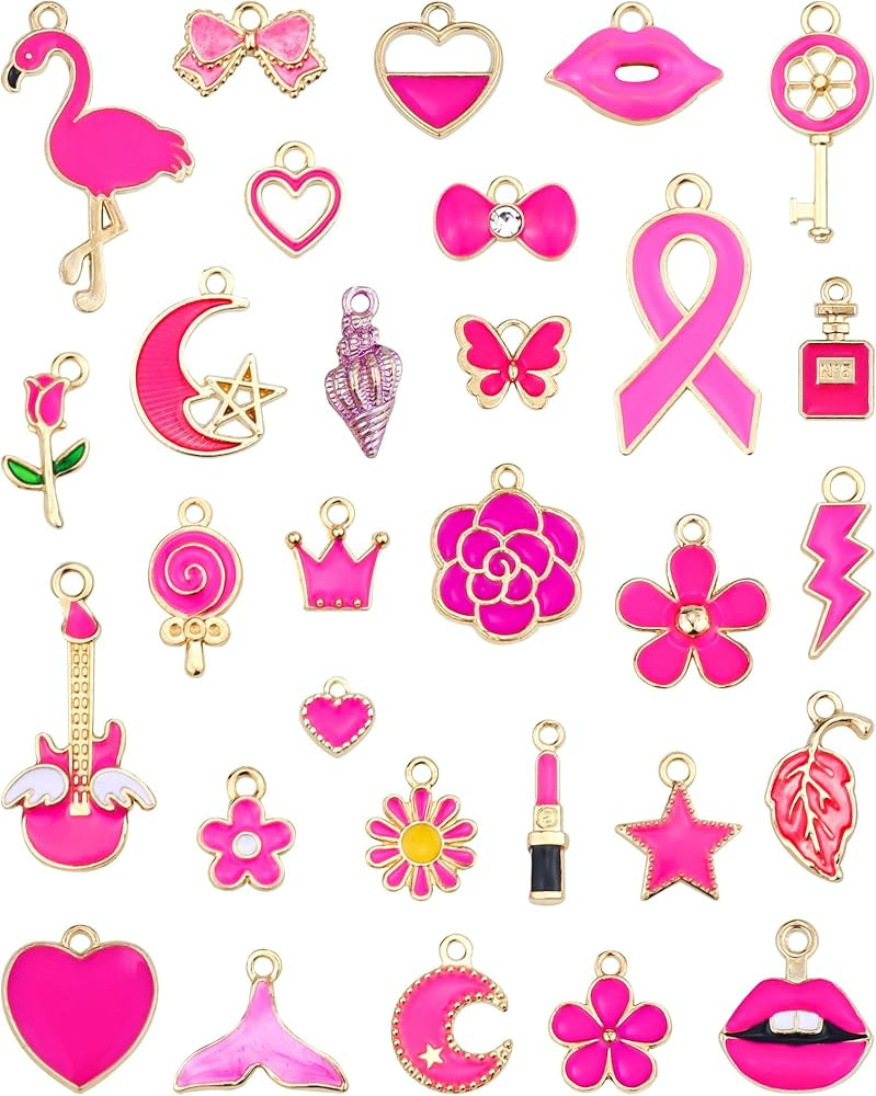 30 Pcs Assorted Gold Plated Enamel Charms Pendants Earring Pendants Charms for Necklace Bracelet ... | Amazon (US)