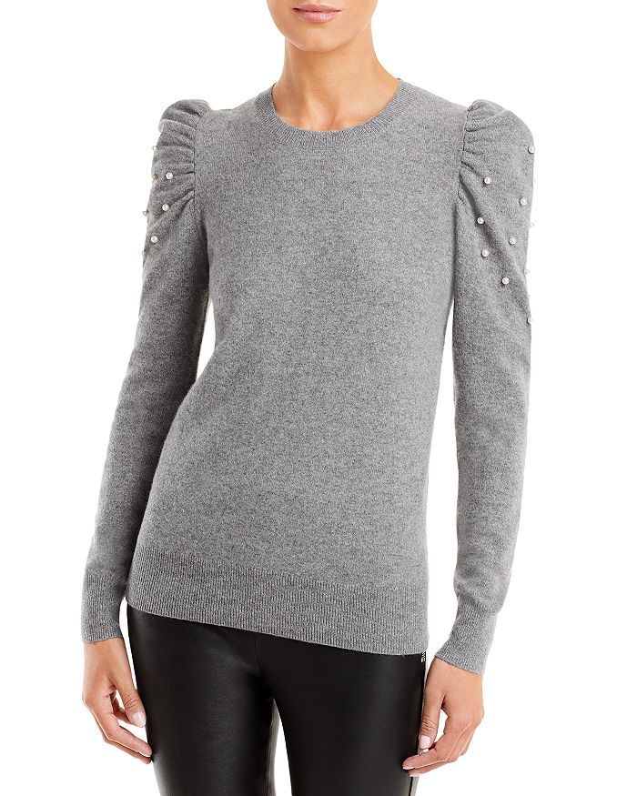 Faux Pearl Puff Sleeve Cashmere Sweater - 100% Exclusive | Bloomingdale's (US)