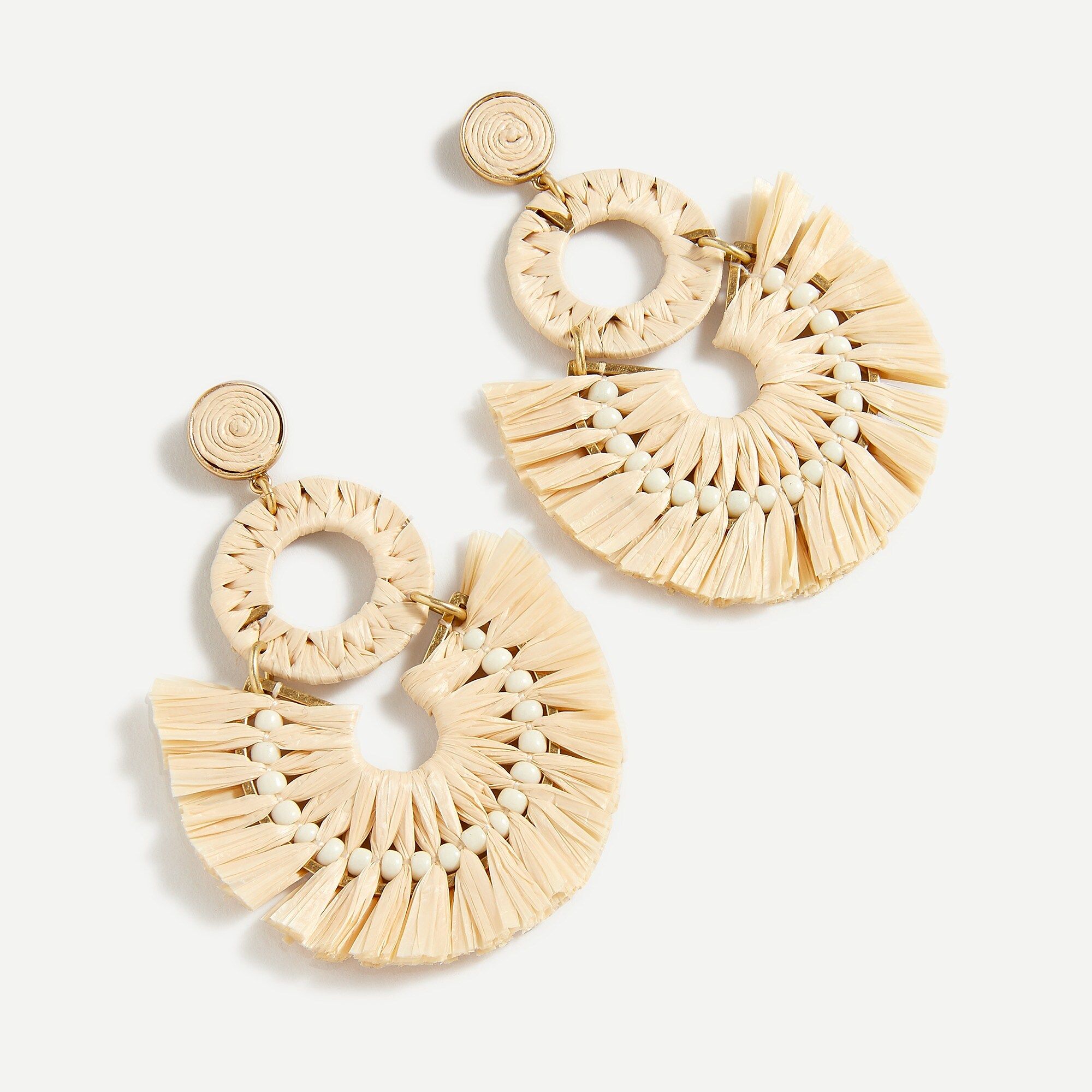 Raffia fan statement earrings | J.Crew US