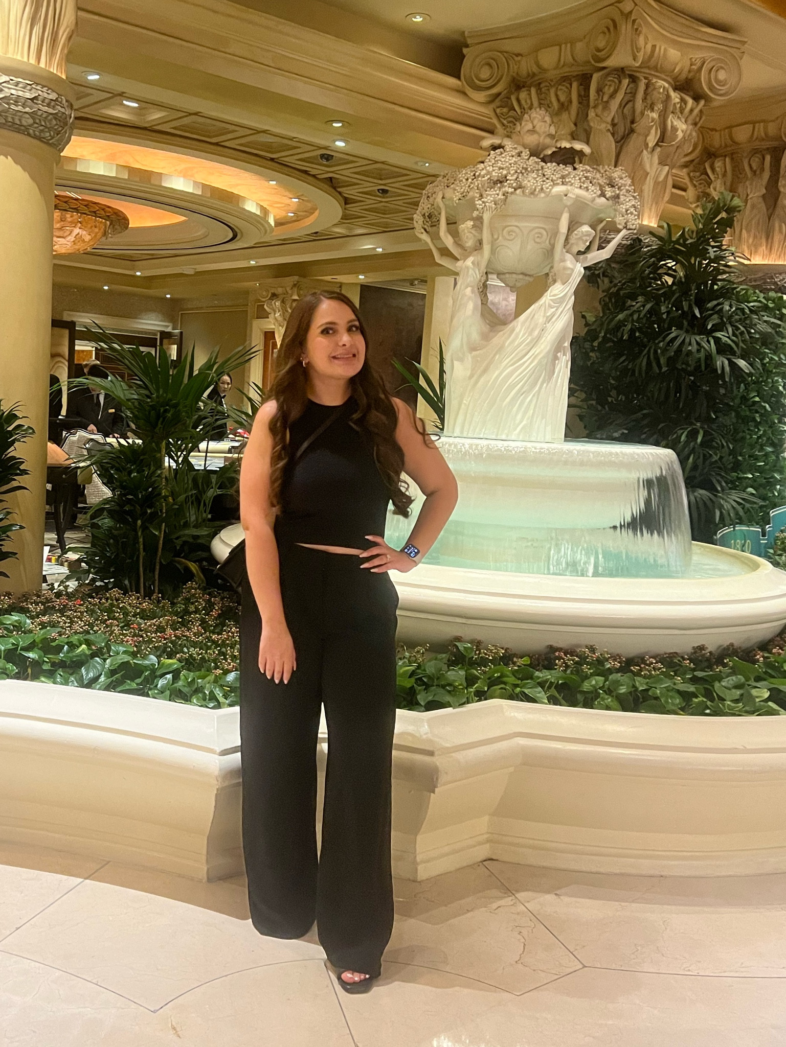 Wearing black comfort trousers and black body contour top in my Vegas trip. 

#LTKFindsUnder100