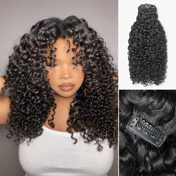 Messy Curly Invisible Seamless Clip in Extensions Human Hair | Luvmehair