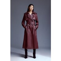 Tailored Faux Leather Belted Trench Coat | Debenhams UK