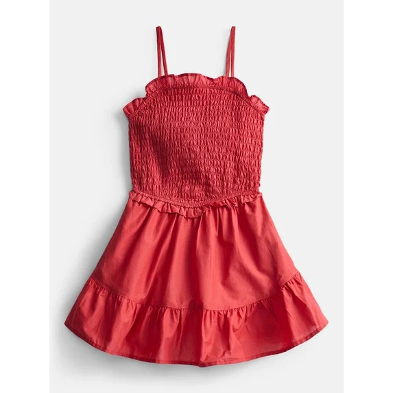 Weekend Academy Girls Smocked Ruffle Cotton Dress, Sizes 4-18 | Walmart (US)