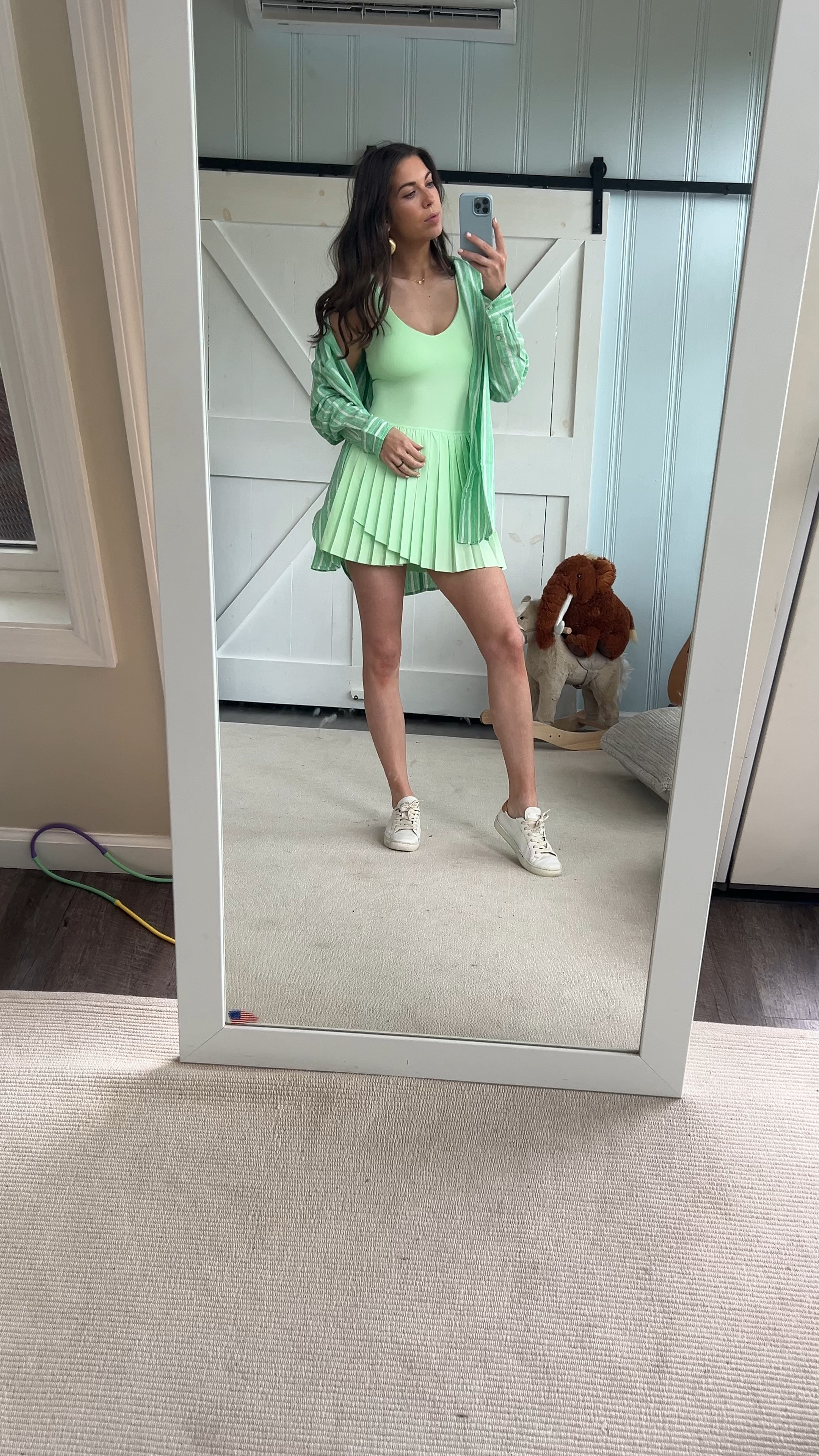 Experimenting with monochromatic looks has been so fun! This lime green athletic dress paired with a linen button up would make the perfect cute travel outfit 💚 Breastfeeding friendly too!

Nursing access, athleisure, white casual sneakers

#LTKVideo #LTKActive #LTKStyleTip