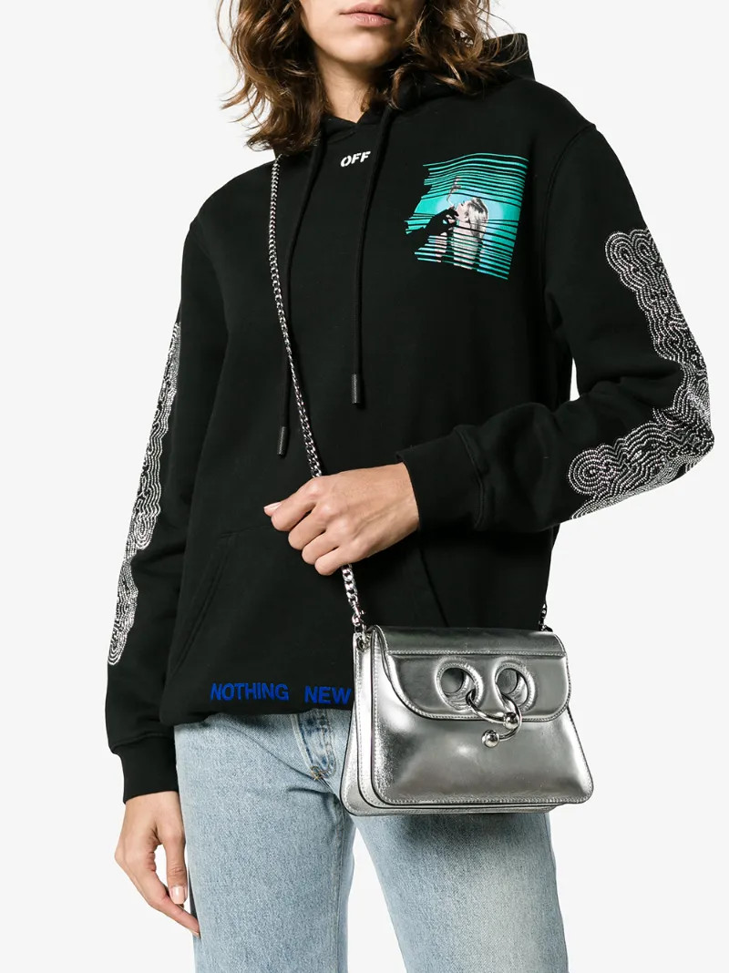 MINI SILVER PIERCE MESSENGER BAG | Browns Fashion