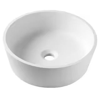 KRAUS Natura Round Solid Surface Vessel Sink in White KSV-1MW - The Home Depot | The Home Depot