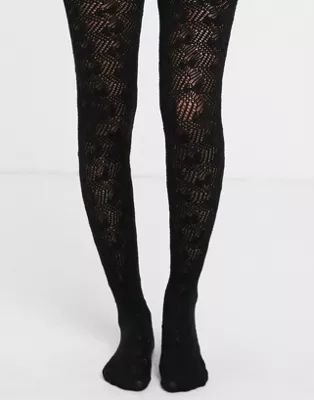 Jonathan Aston chunky knit lace pelerine tight in black | ASOS | ASOS US