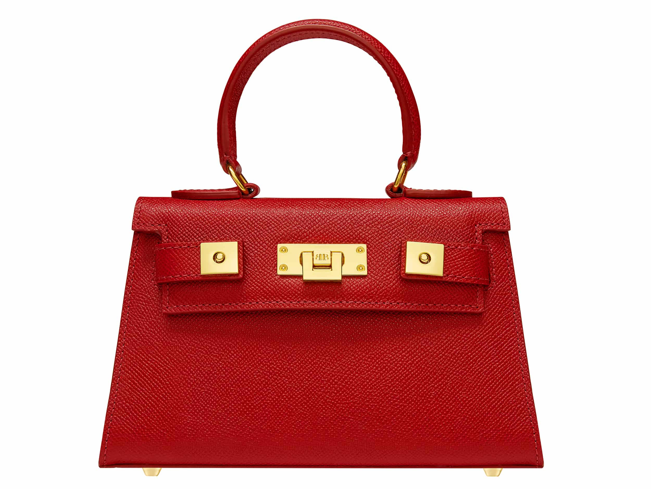 Maya Mignon Dolomite Pebble Print Calf Leather Handbag - Scarlet | Lalage Beaumont