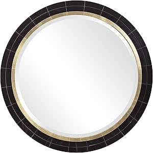 Uttermost Nayla Black w/Antique Brass 36" Round Wall Mirror | Amazon (US)