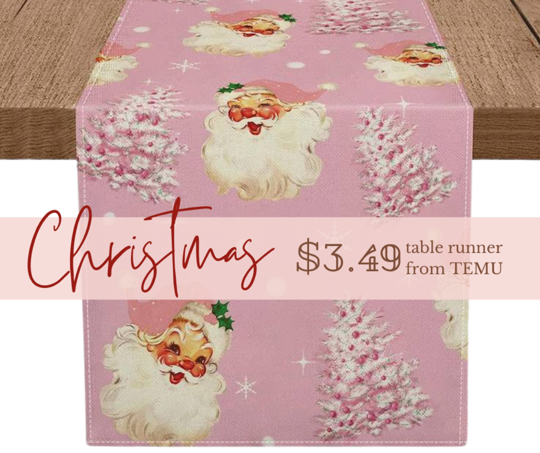 Christmas table runner #inexpensive #temu #santa #pinkchristmas #runner #tablerunner #santaclaus #party #partysupplies #kidsparty #christmasparty #home #homefinds #temufinds

#LTKhome #LTKparties #LTKHoliday