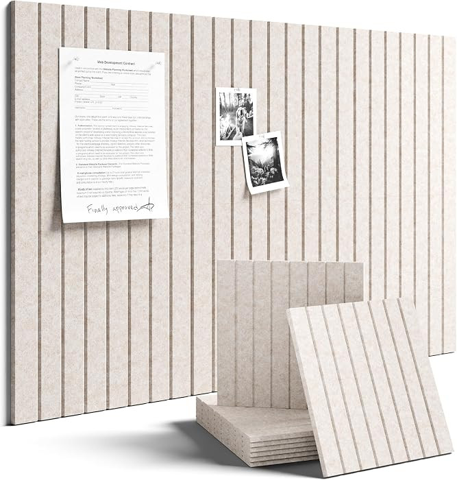 Large Felt Bulletin Board 36" x 24" Cork Board Alternative-6 Pack with 32 Safe Removable Adhesive... | Amazon (US)