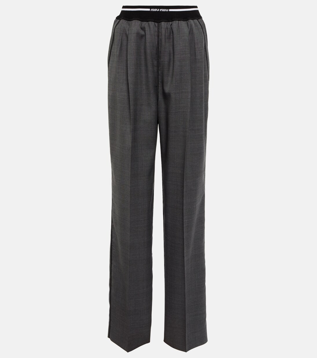 Logo wide-leg checked pants | Mytheresa (DACH)