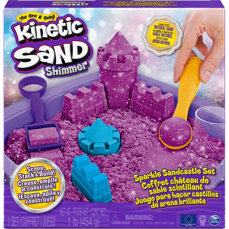 Kinetic Sand Sparkle Sandcastle Set w/ 1lb Purple Shimmer Kinetic Sand | Walmart (US)