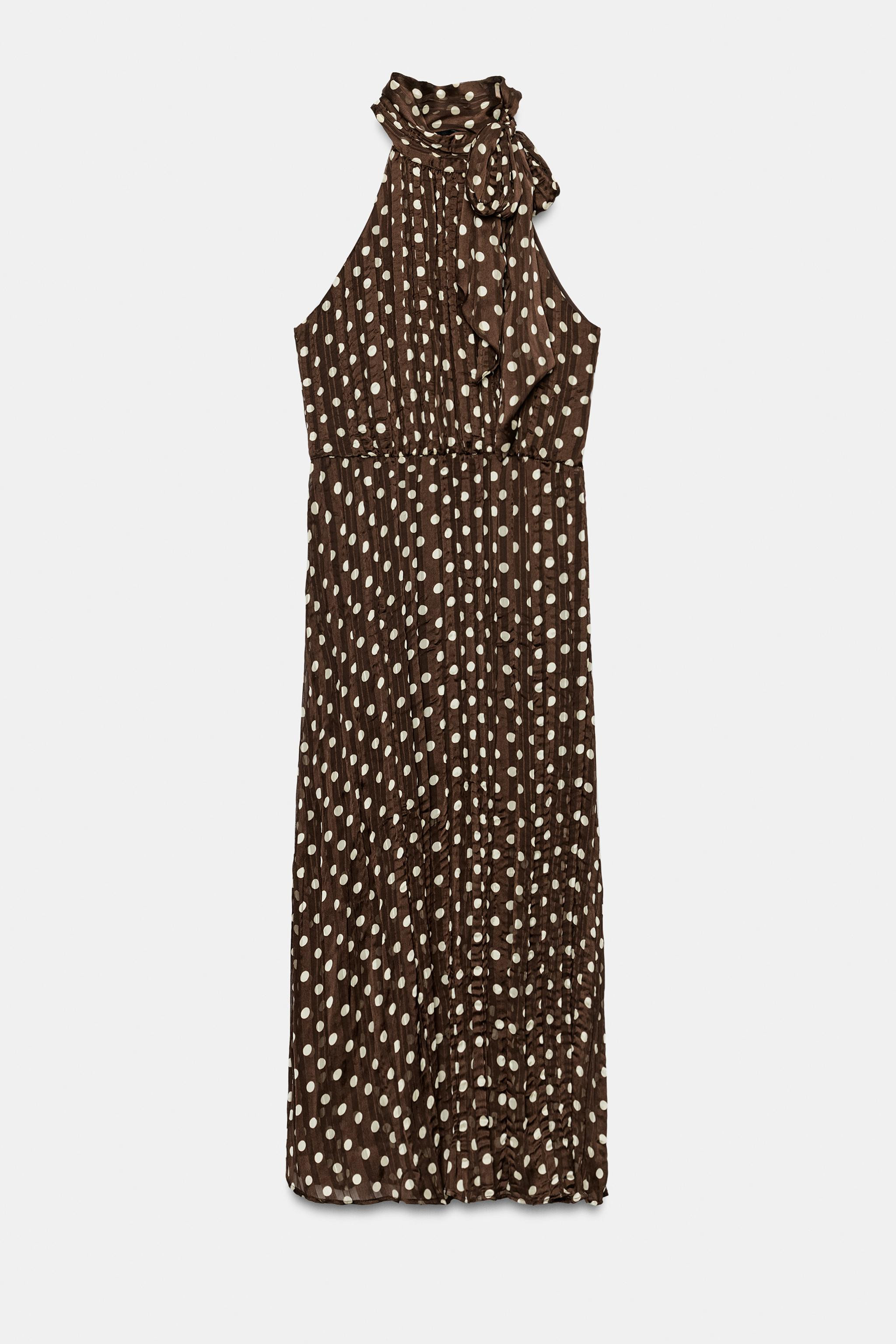 TIED POLKA DOT MIDI DRESS | Zara US