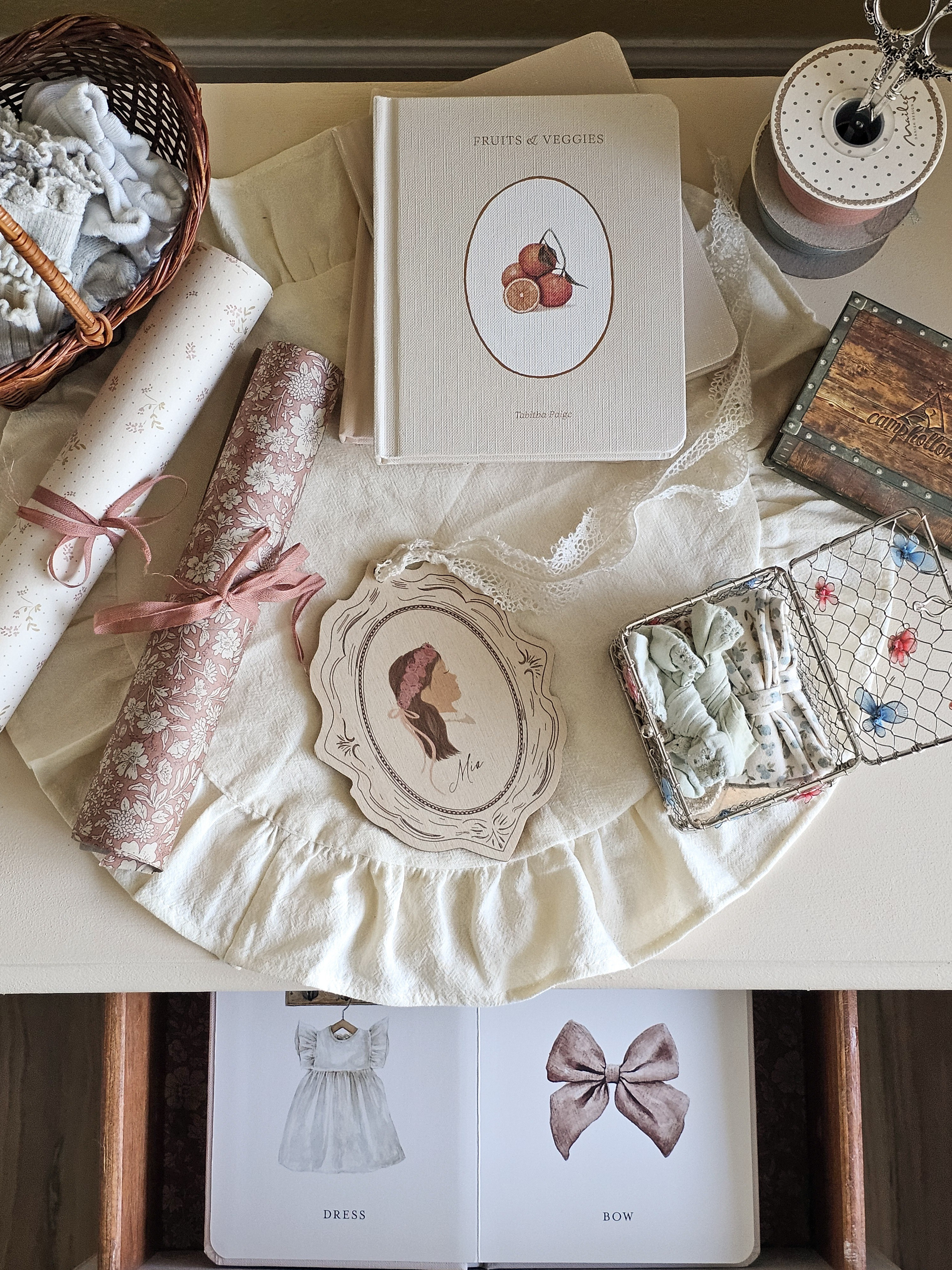 Amazing silhouette from @ohhoneysilhouettes make my flatlay more beautiful! ✨️🩷Linked everything I could below 

#LTKmomlife #LTKKids #LTKHome