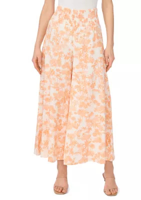 Women's Smocked Waist Pull On Scenic Linen Pants | Belk