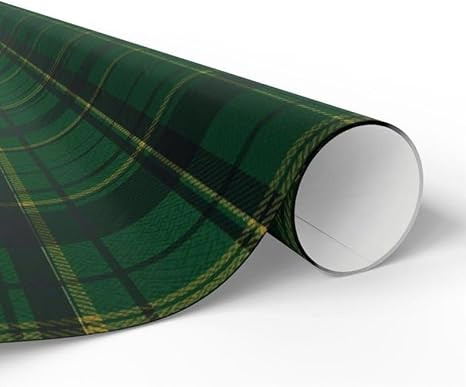 Plaid Green Tartan Flannel Print Wrapping Paper, Vintage Checkered Gift Wrap Roll and Sheets, Bul... | Amazon (US)