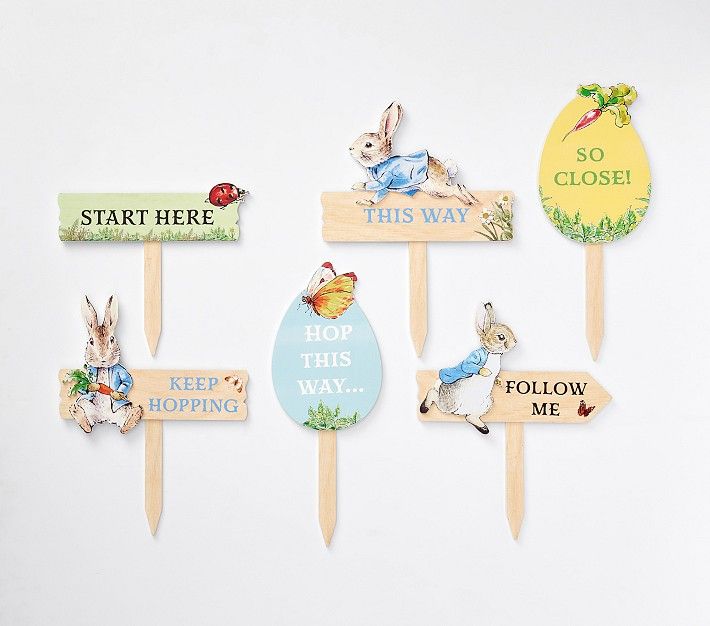 Peter Rabbit™ Outdoor Egg Hunt Signs, Set of 6 | Pottery Barn Kids