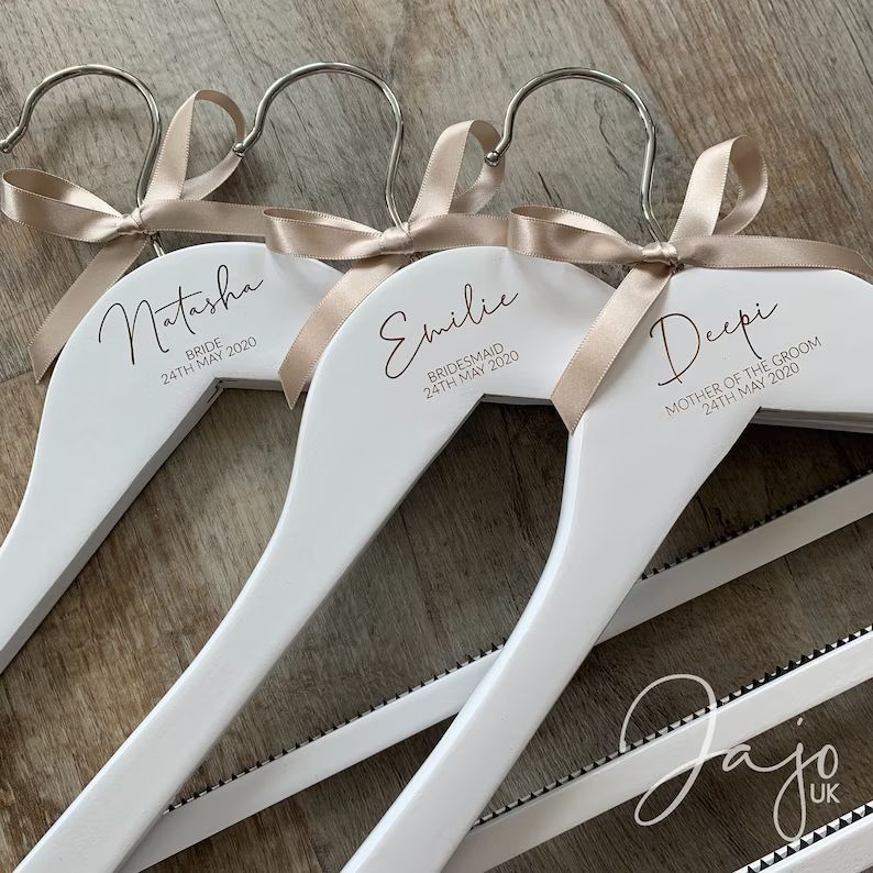 Personalised wedding hanger, engraved wedding hanger, bridesmaid hanger, wedding dress hanger, br... | Etsy (US)