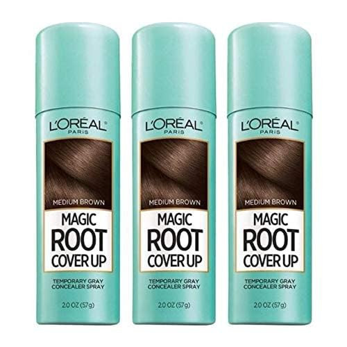 L'Oreal Paris Magic Root Cover Up Gray Concealer Spray Medium Brown 6 oz (3 pack) | Amazon (US)