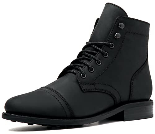 Thursday Boot Company Men's Captain Rugged and Resilient Cap Toe Boot, Black Matte Leather, 13.5 | Amazon (US)