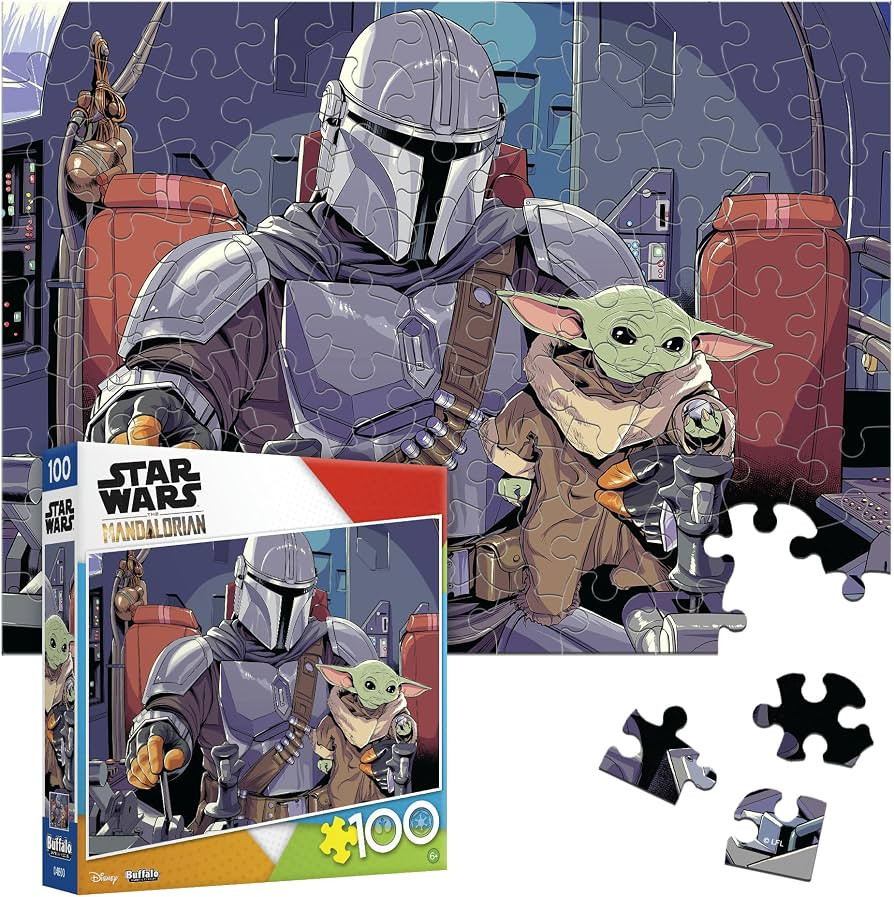 Buffalo Games Star Wars The Mandalorian & The Child 100 Piece Jigsaw Puzzle - 15 x 11 in, Include... | Amazon (US)