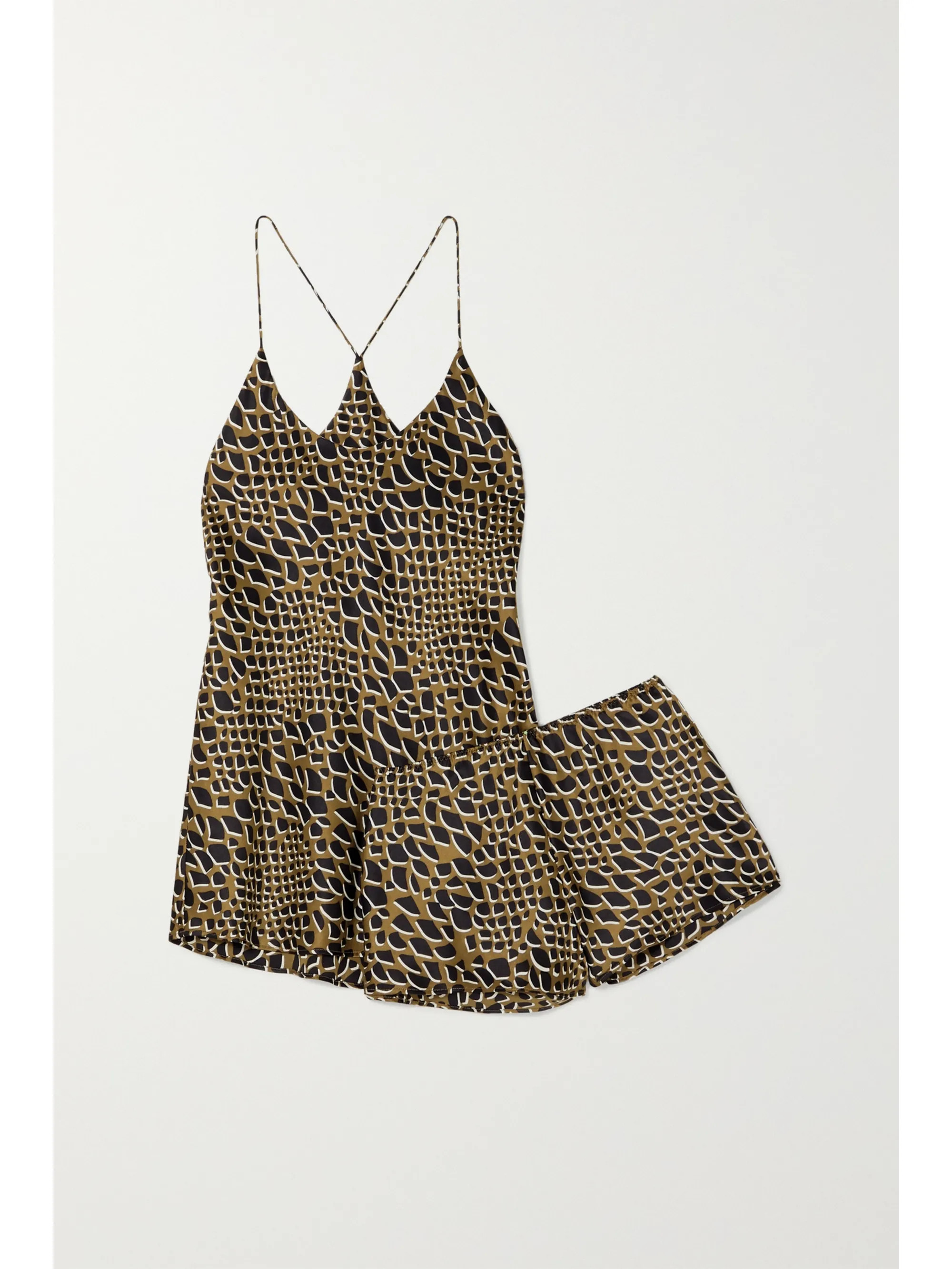 Olivia von HalleBella printed silk-satin pajama set | NET-A-PORTER (US)