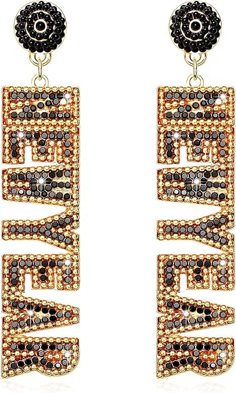 New Year’s Eve Earrings Rhinestone Beaded NYE Earrings for Women Delicate Holiday Earrings Fest... | Amazon (US)