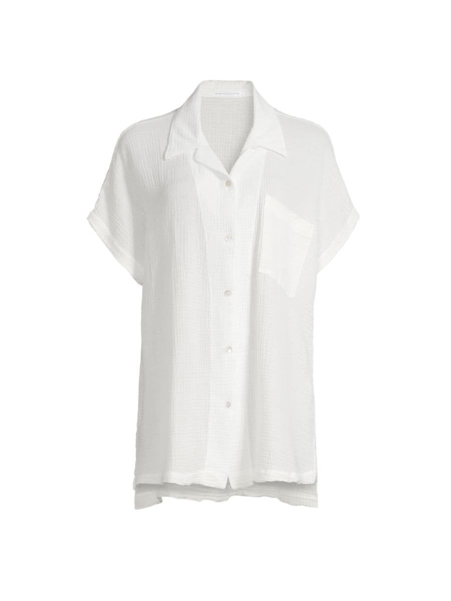 Bubble Gauze Button-Front Shirt | Saks Fifth Avenue