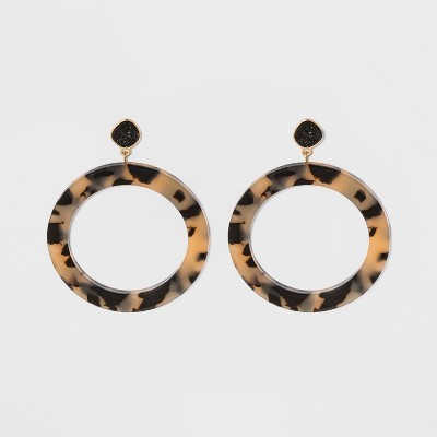 SUGARFIX by BaubleBar Colorful Resin Hoop Earrings with Druzy | Target