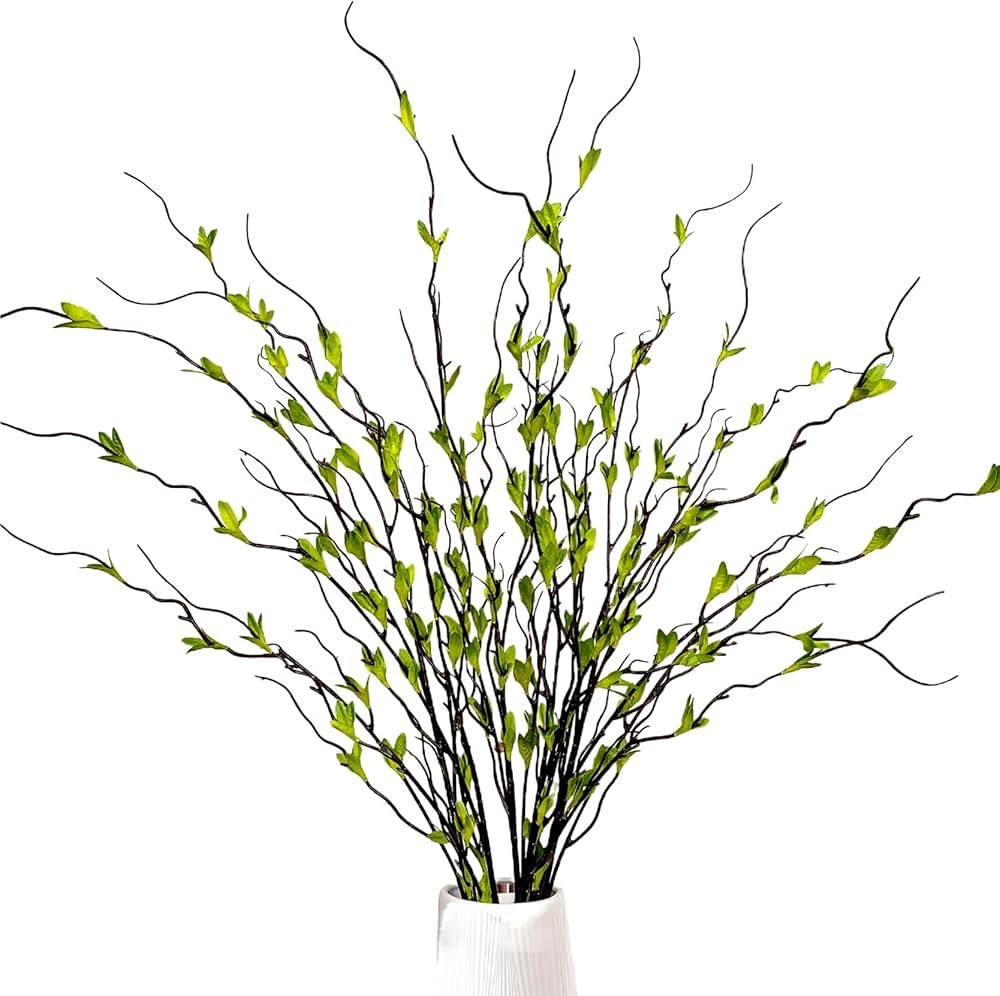44 Inches Artificial Willow Branches with Leaves Gray Pussy Willow Stems Faux Floral Fillers for ... | Amazon (US)