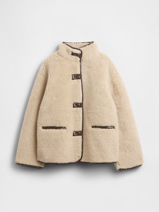 Recycled Sherpa & Vegan Leather-Trim Jacket | Gap (US)