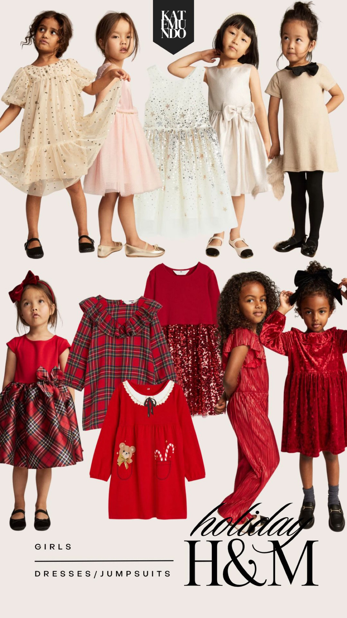Girls holiday style from H&M. Holiday dresses, occasion dresses, jumpsuits. Red dresses. Neutral dresses. Girls outfits. Toddler outfits. #holidaystyle #HMfinds #girlsstyle

#LTKkids #LTKstyletip #LTKHoliday