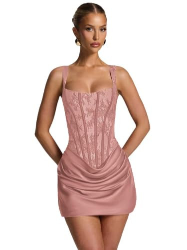 Caxllisi Dusty Rose Satin Homecoming Dresses 2026 Lace Corset US 16 | Amazon (US)