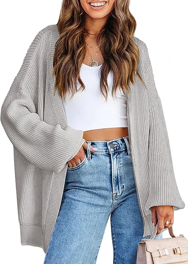 PRETTYGARDEN Fall Cardigan for Women 2023 Casual Long Sleeve Open Front Cable Knit Sweater Outerw... | Amazon (US)